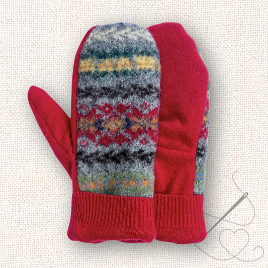 Medium Mittens Multicolor Nordic Pattern