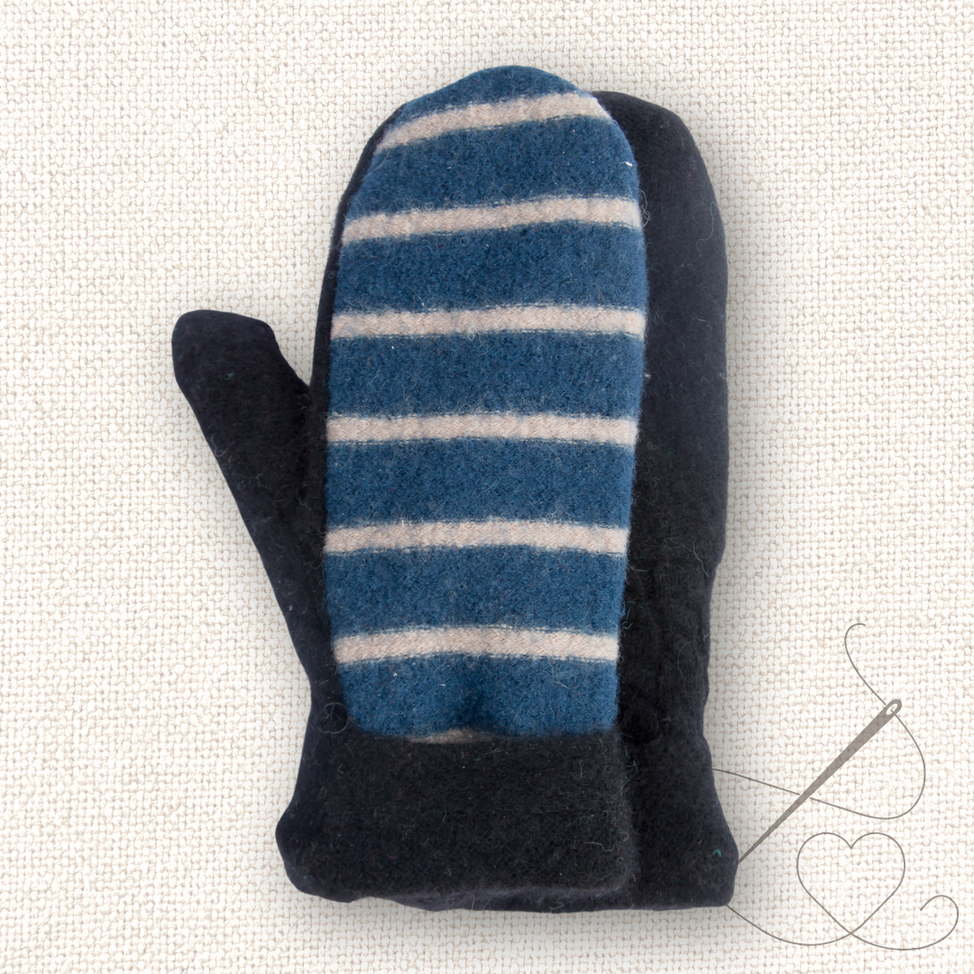 Children's Mittens Blue Stripes