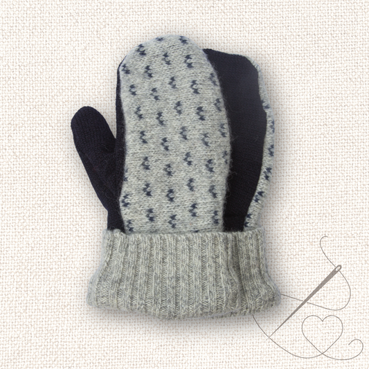 Large Mittens Gray & Black