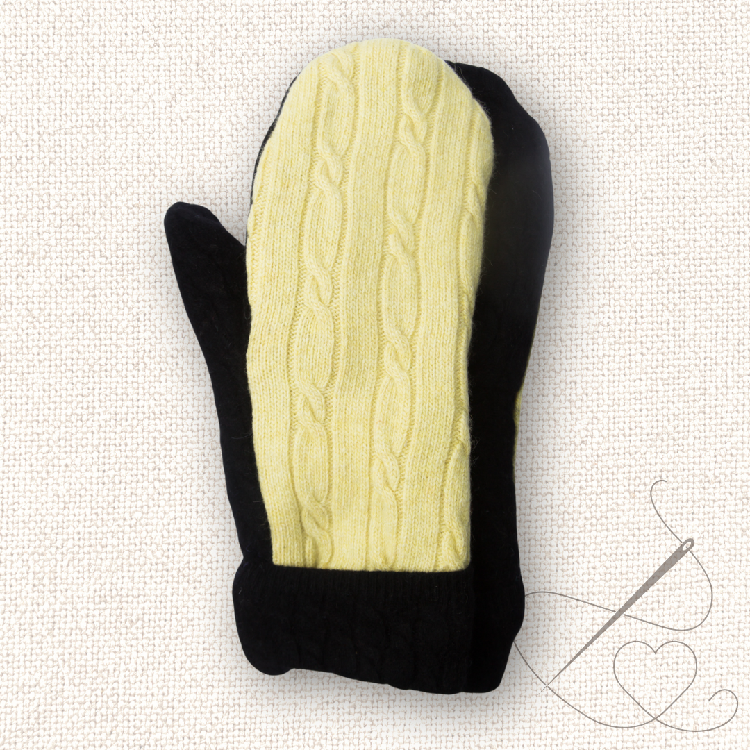 Medium Mittens Black & Yellow