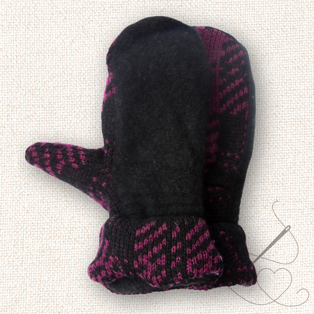 Medium Mittens Black & Purple