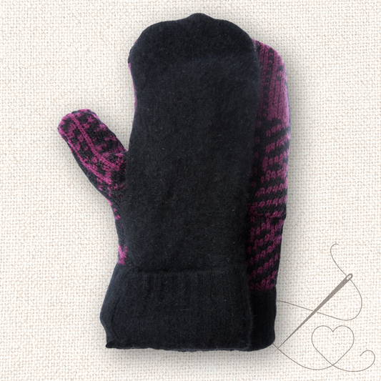 Medium Mittens Black & Purple