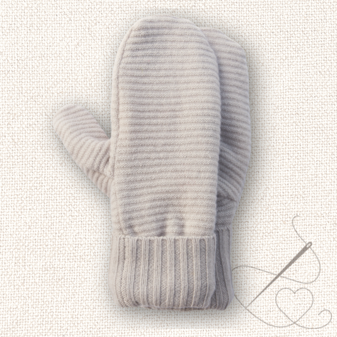 Medium Mittens Cream Stripe