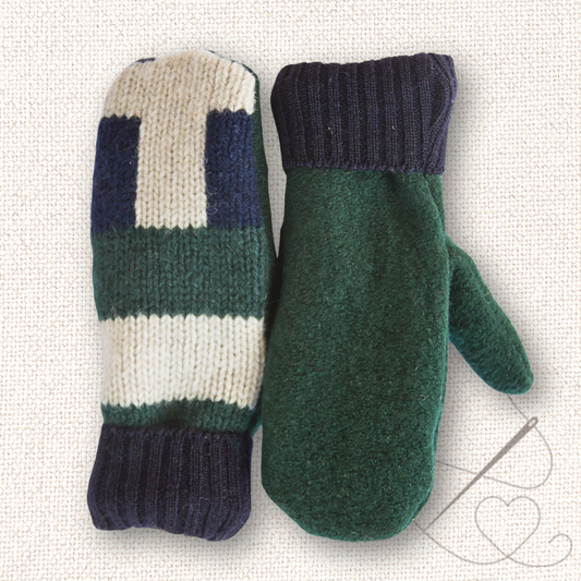 Small Mittens Green and Blue