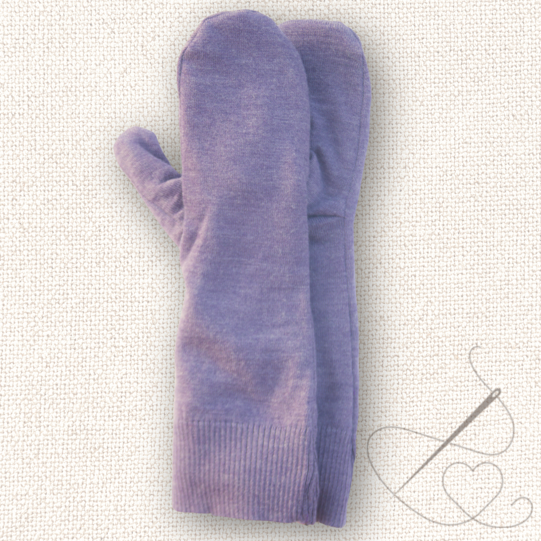 Small Long Mittens Purple